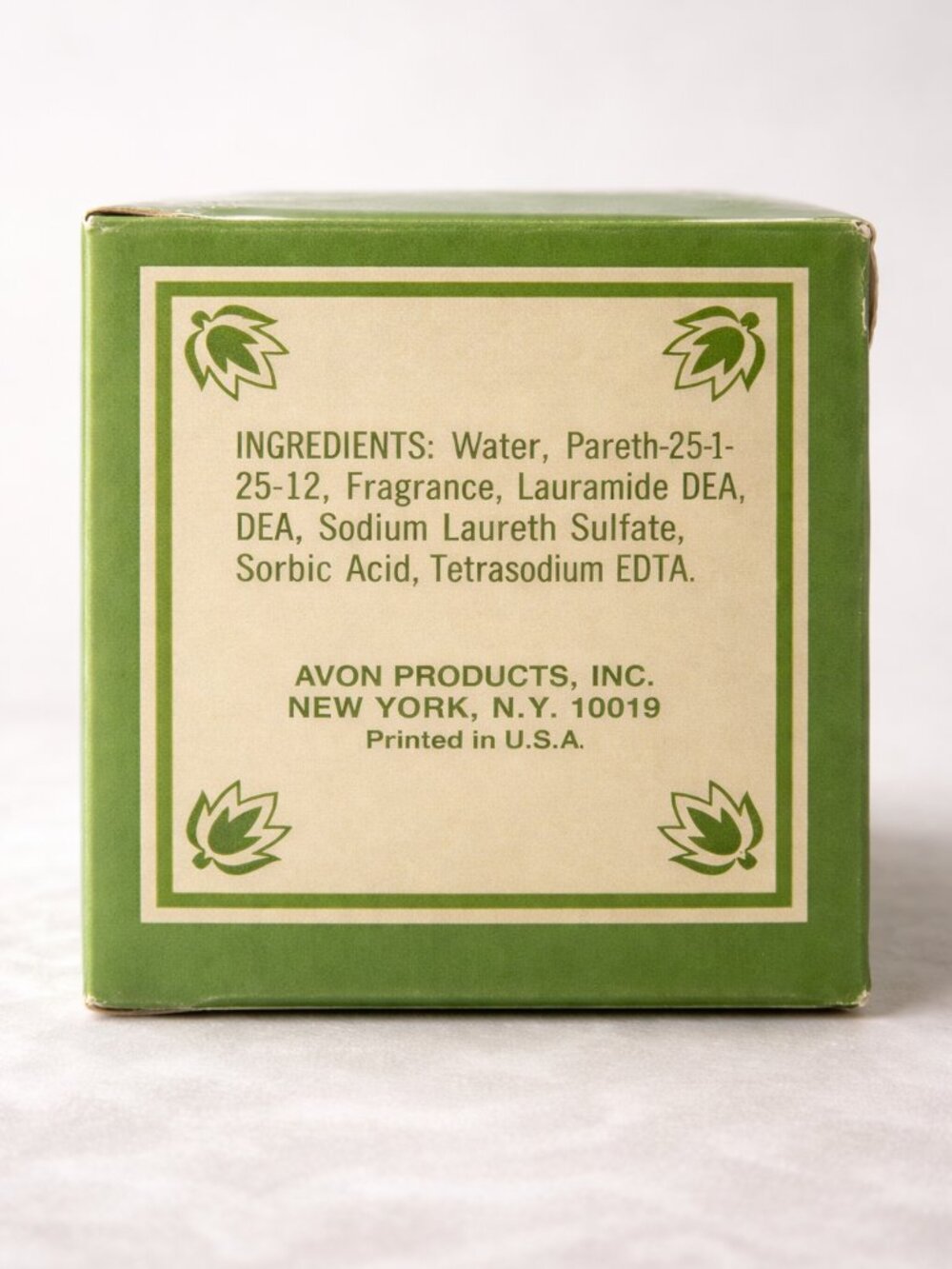 Avon Charisma Green Glass Bath Oil Urn 9” NIB Vintage Gold Motif Collectible - Picture 7 of 9